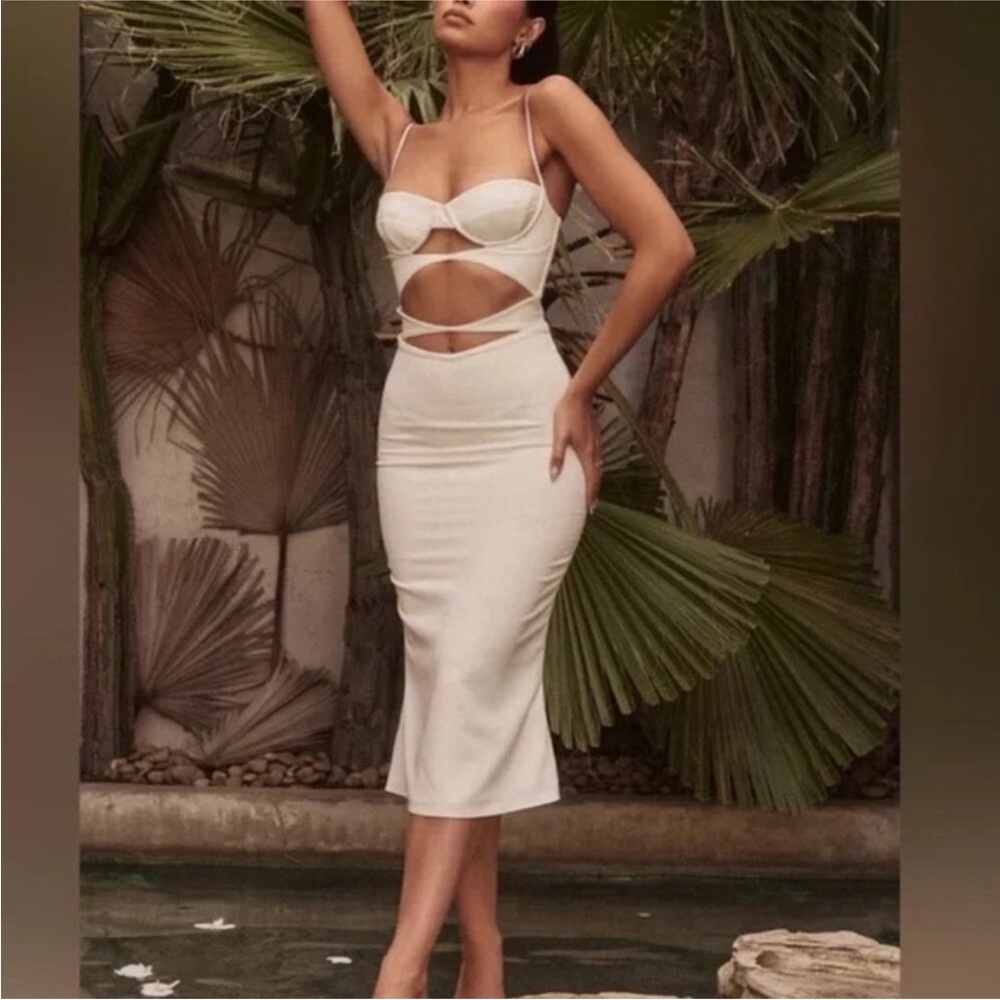 House of CB White Midi Dress